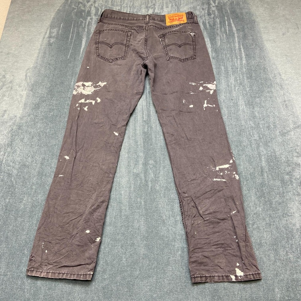 Levi's 514 Jeans Mens 29x30 Gray Denim Everyday Wear Light Wash Straight Fit